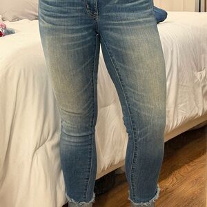 BKE Faded Blue Ankle Jeans